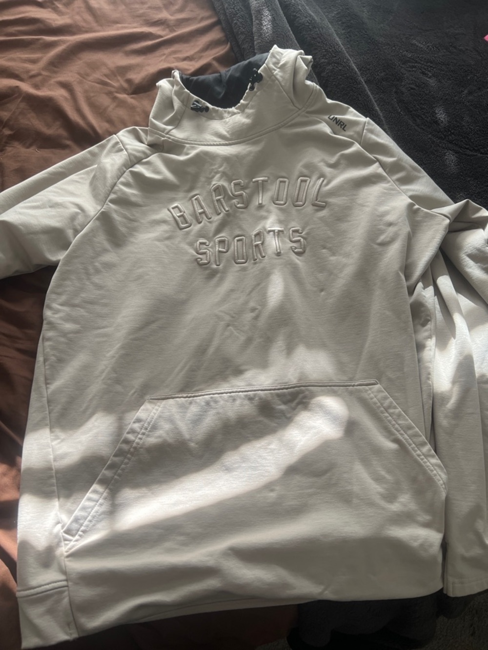 Barstool Sports Men's Light Gray Performance Pullover Jacket